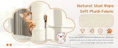 54Inch Indoor Cat Tree，Multi-Level Cat Tree Tower，With西亚丝 Scratch痕柱，Equipped2A large apartment bed for a pet room，Cat Toy Tree Tower，Suitable for kittens and adult cats，Equipped with an anti-tip device