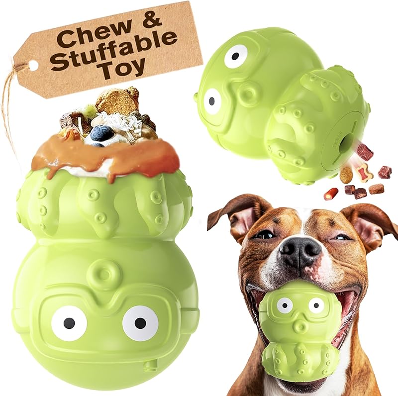 KADTC Dog Chew Octopus Toy - Puppy Stuffable Freezable Toy - Filling Capabilities for Extended Play Time& Treat Food Dispensing Ball - Erichment Toys - Durable & Indestructible