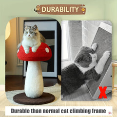 Extra Large Vertical Sisal Mushroom-Shaped Cat Scratcher，Cat Scratching Post，Cat Scratch Board，Indoor Cat Interactive Cute Mushroom Cat Scratching Post