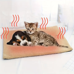 OPETEE Super Soft Self-Warming Pet Mat，Suitable for cats and dogs——No Electricity Required，Fleece Instant Comfort，Cold floor warmth，Durable Rectangular Design