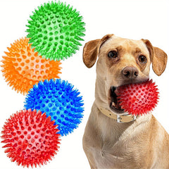3.5 Large Dog Toy Ball，4/6 Sound-Making Dog Toy，Durable Dog Toy for Aggressive Chewers，Spiky Dog Ball for Teeth Cleaning and Training，Large Dog Chew Toy，Puppy Teething Toy