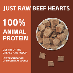 BAYPIE Freeze Dried Raw Beef Hearts for Dogs & Cats, 3.5oz, Single Ingredient Beef Heart Dog Treats Healthy Pet Food Dog Food
