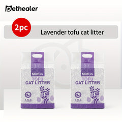 1/2/4A tofu cat litter，5.5Pound/Bag，With lavender fragrance，Easy to Clean/Remove Odor/Clumping，Does not harm cat claws