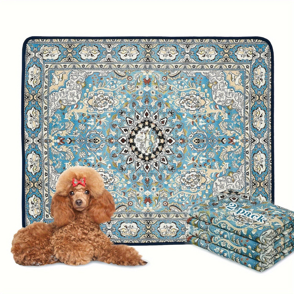 Qeils Washable Dog Pee Pads，Reusable Puppy Mat，Super Absorbent Leak Proof Dog Training Mat，Suitable for non-slip flooring，crate，Sofa，Puppy Mat，Pet Waste Mat Supplies