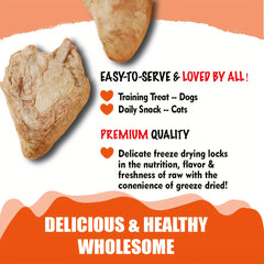 100g/300g，Freeze-dried Chicken Heart Cat and Dog Snacks，Single ingredient - Perfect Training，Ingredients or snacks（Chicken hearts），High Protein，Grain-Free，Gluten Free