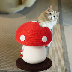 Extra Large Vertical Sisal Mushroom-Shaped Cat Scratcher，Cat Scratching Post，Cat Scratch Board，Indoor Cat Interactive Cute Mushroom Cat Scratching Post