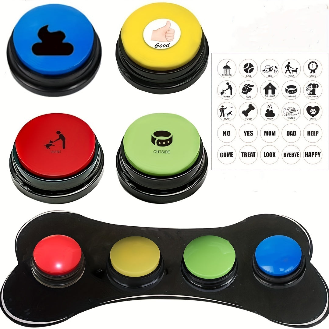 Dog Talking Button - 6-Command Training Device with Color-Coded Buttons for Sit, Stay, Come, No, Mom, Treats - Battery-Powered (Up to 36V) Pet Communication Aid for Puppies & Dogs, Pet Buttons Communication, Userfriendly Design, Durable Plastic Casing