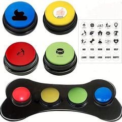 Dog Talking Button - 6-Command Training Device with Color-Coded Buttons for Sit, Stay, Come, No, Mom, Treats - Battery-Powered (Up to 36V) Pet Communication Aid for Puppies & Dogs, Pet Buttons Communication, Userfriendly Design, Durable Plastic Casing