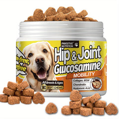 PAWSITIVE NUTRITION Advanced Hip Joint Supplement for All Dog Breeds，Glucosamine and Chondroitin Joint and Muscle Health，MSM，Alaska Salmon Oil - Mobility and flexibility - Joint Care，Chicken Flavor，90 Piece