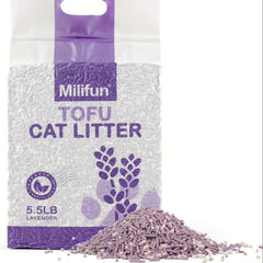 Lavender Cushion，Super Absorbent，Quick clumping，Easy to Clean，Deodorant，Dust-Free Mixed Tofu Pad，5.5 Pound/Bag