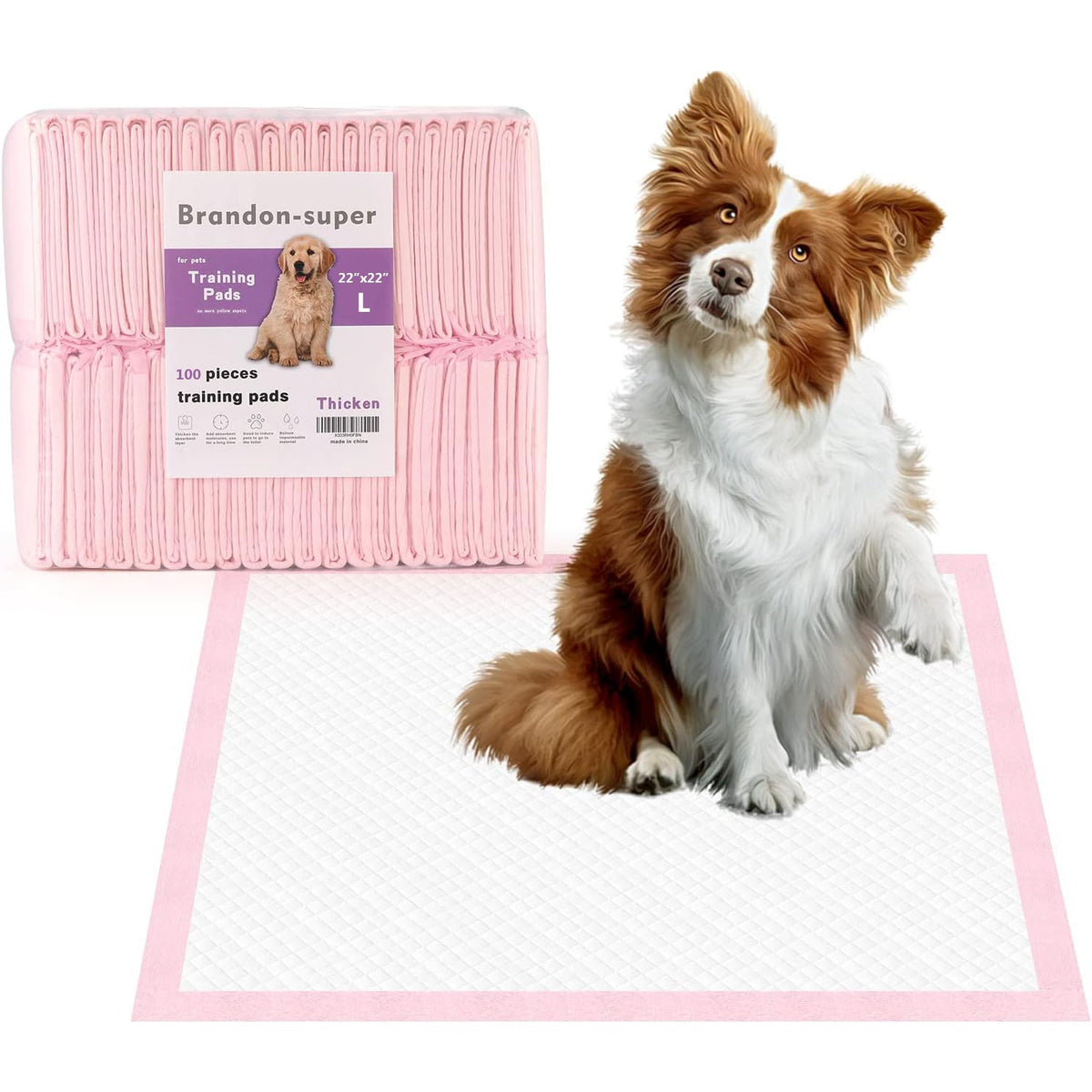 100Piece Pack 22x22Inch Large Disposable Absorbent Dog Training Mat - Pet Owners Must-Have Dog Pee Pads and Home Training Supplies - Deodorant、Leak-Proof、Easy-to-clean Pet Urine Pads Accelerated Potty Training