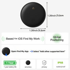 4 Smart Packaged GPS Tracker，Applicable iOS Find My - Real-time Car Locator、Pet、Luggage、Bicycle、Wallet - Global Coverage，1 Replaceable Battery，Civil Defense Alert，Silicone Strap