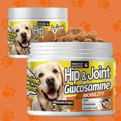 PAWSITIVE NUTRITION Advanced Hip Joint Supplement for All Dog Breeds，Glucosamine and Chondroitin Joint and Muscle Health，MSM，Alaska Salmon Oil - Mobility and flexibility - Joint Care，Chicken Flavor，90 Piece