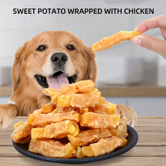 Chicken Wrapped In Sweet Potatoes, Suitable For Small Dogs, Medium Pets, And Large Dogs, Natural Dog Snacks, Dried Chicken Dog Snacks, Healthy, High Protein, Easy To Digest, Perfect Training Reward