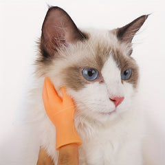 1Silicone Cat Teasing Finger Puppet - Realistic Miniature Hand Design，No Battery Required Interactive Massage and Game Toy，Safe Soft Durable Pet Toys for Small Cats，Cat Fun Gadgets，Flexible Material