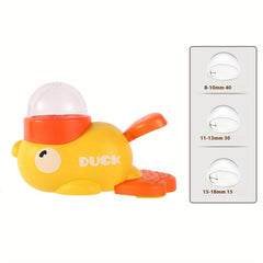 Little Yellow Duck Design，Press-type Automatic Feeder Toy with Rotating Bowl，No Battery Required，Durable Plastic Design，Suitable for use with large, medium, and small dogs