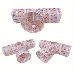 Three-way Rabbit Tunnel - Foldable Toy Pipe，A hiding spot suitable for small pets
