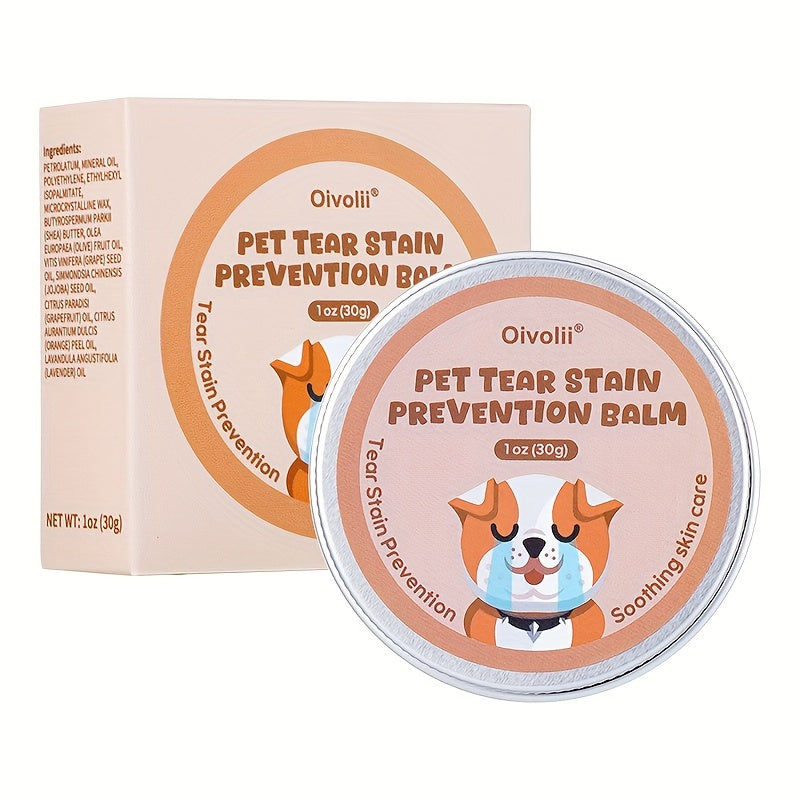Pet Tear Stain Prevention Balm，Eye Care for Dogs and Cats，Natural Safe Tear Repellent，Gentle cleansing effective without irritation