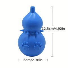 1pc Durable Silicone Interactive Dog Chew Toy with Geometric Patterns & Squeaker - Teeth Cleaning, Training Aid, All Breed Sizes, Blue/Green/Pink, Interactive Dog Toy, Safe Pet Material