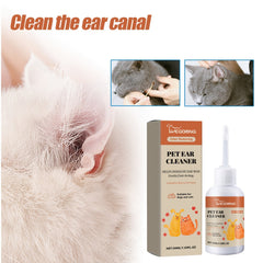 Pet Ear Drops Clean Ears，Remove Dirt and Earwax，Eliminate Odor，Mild Pet Ear Lotion，Suitable for dogs and cats，50Ml/1.69Fluid Ounce