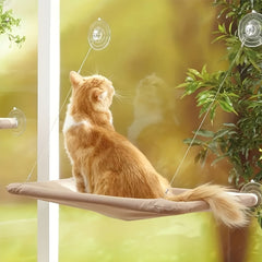 OPETEE Super Soft Cat Window Hanging Bed - Comfortable Cloud-Shaped Perch，With Safety Suction Cup Attachment，Space-saving Design，Enhance Indoor Cat's Vision - Durable Polyester Fiber Material，Comfortable Cushion，Cat Hammock Made of Soft Fabric