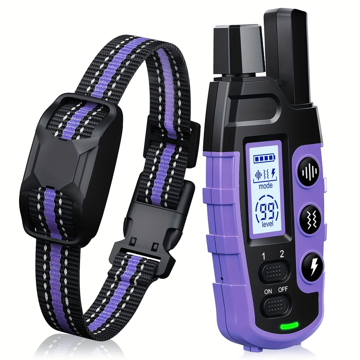3300Ft Dog Training Collars With Remote, Adjustable Nylon Strap, Electric Shock, Vibration & Sound Modes, Rechargeable, 360ft Range, Waterproof, For Small To Large Dogs (5-150lbs)