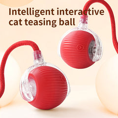 Interactive Cat Toy Ball，2024Yearly Upgraded Indoor Cat Toys，Smart Automatic Rolling Interactive Cat and Dog Toy Ball，Automatic Moving Vitality Pet Ball，for Boredom Indoor Adult Cats and Kittens Red Green Gray