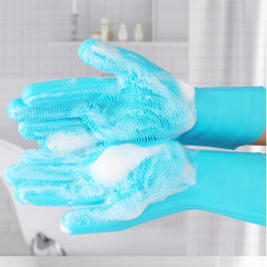 2Pieces 2Combination1Silicone Pet Bath Gloves and Brush，Suitable for dogs，Massage and Bathing Supplies，Thick Gloves
