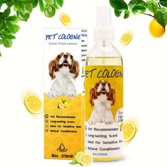 8 Ounce Pet Lemongrass Cologne Shampoo Spray - Gentle Refreshing and Revitalizing Skin and Fur，Effective Cleaning Spray for All Breeds and Ages - A must-have for puppy care and grooming，Has an uplifting lemongrass scent