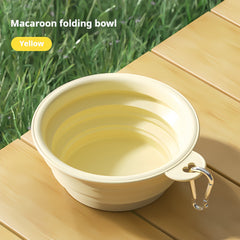 1pc Portable Dog & Cat Travel Bowl - Collapsible Durable PET Water Dish with Handle, No-Spill Design for On-the-Go Pets, Multiple Colors (Yellow/Blue/Pink/Green/Purple), Water Bowl for Dogs, Secure Latch Feature, Leakproof Construction