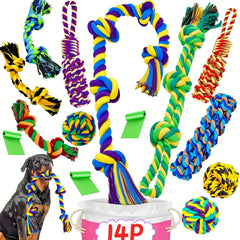 XL Large Dog Chew Toys，Suitable for aggressive chewers，2/5/6/9/14Durable and Indestructible Dog Toy，Suitable for aggressive chewers，Durable Puppy Chew Toy，Suitable for teething，Heavy Duty Cotton Dog Leash Toy，Suitable for large dogs