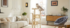 54Inch Indoor Cat Tree，Multi-Level Cat Tree Tower，With西亚丝 Scratch痕柱，Equipped2A large apartment bed for a pet room，Cat Toy Tree Tower，Suitable for kittens and adult cats，Equipped with an anti-tip device