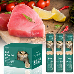 FAENBEl 60pcs/box Lickable Wet Cat Treats, FlavorSqueezable Cat Treats, HealthyCat PureeLiquid Soft Snacks for Cats