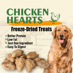 Freeze-Dried Chicken Heart Cat and Dog Snacks，Single ingredient - Very suitable for training，Top hat or snack（Chicken hearts），High protein content，Grain-Free，Gluten Free