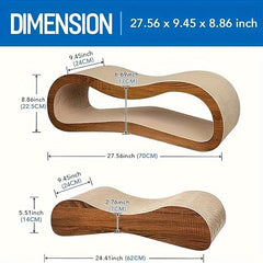 FluffyDream 2 In 1 Cat Scratcher Cardboard Lounge Bed, Cat Scratching Post, Durable Board Pads Prevents Furniture Damage, Large