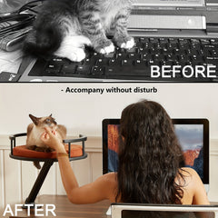 Cat Table Bed - Mounted Desktop Cat Bed，Suitable for Home Office，Apartment Indoor Elevated Cat Bed Accessories，for Work，Cat Furniture Accessories，WFH Essential Cat Supplies