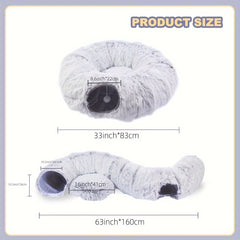 Cat Bed All-Season Plush Cat Bed Pet Cat Tunnel Plush Warm Pet Bed Foldable Cat Tunnel Bed Dog Bed Washable Energy-Consuming Cat Toy