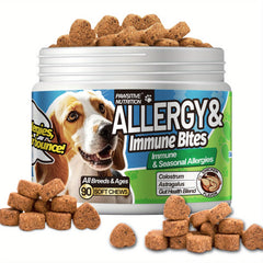 【Probiotic Gum】PAWSITIVE NUTRITION Probiotic Gum | All Dog Allergy and Immune Health - 6100 Million CFU，Gut Health and Cow's Milk colostrum、Dry fermentation、Gastrodia elata - Chicken Flavor，90A soft candy