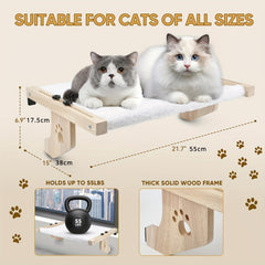 Adjustable Cat Window Stand Hammock - Durable Plastic Frame with Soft Fleece Lining，With Paw Print Pattern for Indoor Cats，Easy to install on the wall/Ceiling Hook，Suitable for windowsills、Bedside、Cabinet - Large Cat Nest，Pet Leisure Spot | Decorative Pet