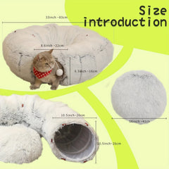 Cat Bed Pet Cat Tunnel Plush Warm Cat Tunnel Foldable Detachable Washable Multifunctional Splicing Cat Passage