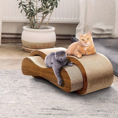 FluffyDream 2 In 1 Cat Scratcher Cardboard Lounge Bed, Cat Scratching Post, Durable Board Pads Prevents Furniture Damage, Large
