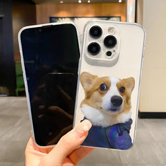 [Customized by sending pictures] Transparent mobile phone case with anti-drop function, suitable for iPhone 16 Pro Max, 16, 15 Pro, 14 Plus, 13, 12 Pro, 11 Pro Max, X and XS Max. Made of TPU material, it is wear-resistant, lightweight and portable, stylis