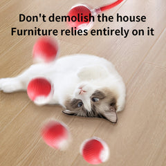 Interactive Cat Toy Ball，2024Yearly Upgraded Indoor Cat Toys，Smart Automatic Rolling Interactive Cat and Dog Toy Ball，Automatic Moving Vitality Pet Ball，for Boredom Indoor Adult Cats and Kittens Red Green Gray