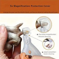 1Pieces OPETEE With ergonomic non-slip handle and safety protection LED Pet nail clipper - Suitable for precise trimming of cats and dogs，Battery Powered（36V，Coin Cell Battery Operation）- Pet Care Essentials，Pet Safety Grooming | Precision Trimming | Text