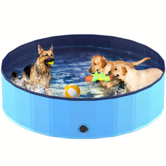 Niubya Foldable Dog Pool、Foldable Hard Plastic Dog Swimming Pool、Portable Bathtub for Pet Dogs and Cats、Indoor and Outdoor Pet Shallow Water Pool