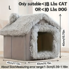 Crystal super soft，Bejirog，pp Cotton Comfortable All-Weather Pet Paradise-Warm，Portable and Soft，Semi-Enclosed Sleeping Nest for Cats and Small Dogs