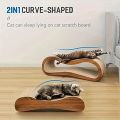 FluffyDream 2 In 1 Cat Scratcher Cardboard Lounge Bed, Cat Scratching Post, Durable Board Pads Prevents Furniture Damage, Large