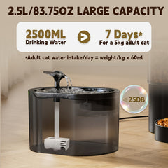 Large Capacity Wi-Fi Remote Automatic Cat Feeder-84.54Ounce Wireless Dog Water Faucet Automatic Water Dispenser with Filter，Silent operation
