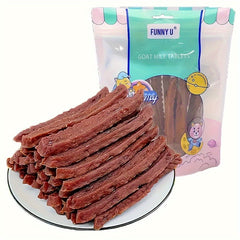 100g/300g Soft and Tender Chicken/Duck Jerky Strips - High Protein，Easy to Digest，Healthy Training Snacks，Suitable for Small Size、Medium and Large Dogs - Convenient Bagged，A perfect reward for your furry friend