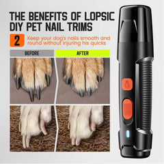 Dog Nail Grinder Upgraded Dog Nail Trimmer with 2 个 LED Lamp，2 Fast Charging Electric Pet Nail Grinder Silent Low Noise Suitable for Small and Medium Dogs and Cats